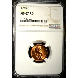 1955-S LINCOLN CENT NGC MS67RD