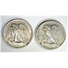 Image 2 : 1942 & 43 WALKING LIBERTY HALVES, CH BU