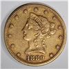 Image 1 : 1889-S $10.00 GOLD LIBERTY, XF