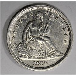 1838 SEATED LIBERTY DIME  BU