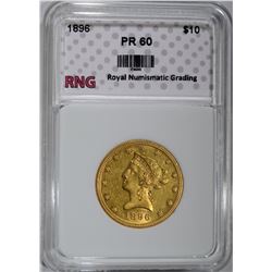 1896 $10.00 GOLD LIBERTY RNG PROOF