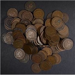 100-MIXED DATE CIRC INDIAN CENTS