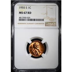 1955-S LINCOLN CENT NGC MS67RD