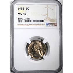 1955 JEFFERSON NICKEL NGC MS66