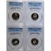 Image 1 : 4 PROOF WASHINGTON QUARTERS ALL PCGS GRADED