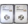 Image 1 : 2 - 1944  MERCURY  DIMES NGC MS66