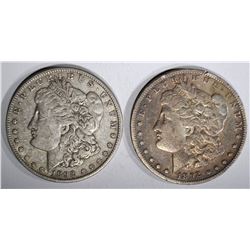1892-S FINE & 1892-O XF MORGAN DOLLARS