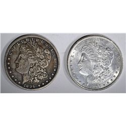 1896-S VF/XF & 1897 AU MORGAN DOLLARS