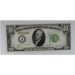 1928 B $10 FEDERAL RESERVE NOTE GREEN SEAL