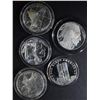 Image 1 : 5-ONE OUNCE .999 SILVER ROUNDS IN CAPSULES