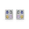 Image 1 : 14KT White Gold 4.27ctw Multi Color Sapphire and Diamond Earrings