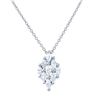 Image 1 : 14KT White Gold 0.42ctw Diamond Pendant with Chain