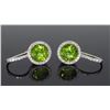 Image 6 : 14KT White Gold 5.96ctw Peridot and Diamond Earrings