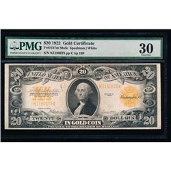1922 $20 Gold Certificate Note PMG 30