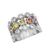 Image 1 : 14KT White Gold 1.56ctw Multi Color Sapphire and Diamond Ring
