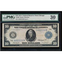 1914 $10 Chicago Federal Reserve Note PMG 30