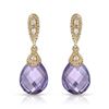 Image 1 : 14KT Yellow Gold 4.48ctw Amethyst and Diamond Earrings