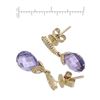 Image 2 : 14KT Yellow Gold 4.48ctw Amethyst and Diamond Earrings