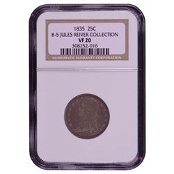 1835 Liberty Capped Bust Quarter Coin NGC VF20