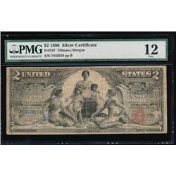 1896 $2 Silver Certificate PMG 12