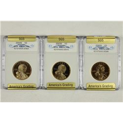 2000-S,03-S & 04-S SACAGAWEA DOLLARS ALL PROOF'S