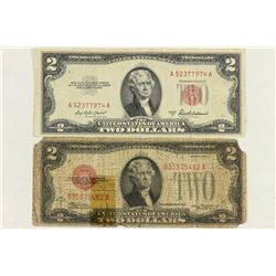 1923-C & 1953-A $2 US NOTES RED SEALS