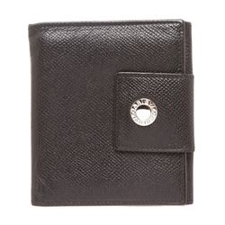 Bvlgari Black Leather Compact Wallet