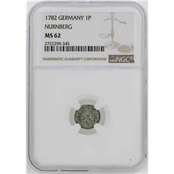 1782 Germany Nurnberg Pfennig Coin NGC MS62