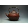 Image 1 : Late Ming Dynasty, A Large and Old Yixing Teapot with Bronze Loop-Handled; "Yi Xing Meng Chen Zi Zao