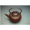 Image 2 : Late Ming Dynasty, A Large and Old Yixing Teapot with Bronze Loop-Handled; "Yi Xing Meng Chen Zi Zao