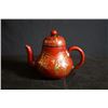 Image 1 : “Gu, Jingzhou”Mark  Gilt-Decorated Lacquer Yixing Teapot in a Pear Shape