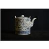 Image 1 : Early 20th Century, Blue-and-white teapot, outside pattern of "Flora" and "Shou"