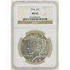 Image 1 : 1934 $1 Peace Silver Dollar Coin NGC MS63