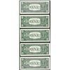 Image 2 : District Set of 1963B $1 Federal Reserve BARR Uncirculated Notes