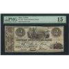 Image 1 : 1838 $2 Orphan Institute's Bank Obsolete Note PMG Choice Fine 15