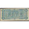 Image 2 : 1864 $5 Confederate States of America Note