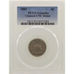 1882 Shield Nickel Coin PCGS Unc Details
