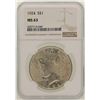 Image 1 : 1924 $1 Peace Silver Dollar Coin NGC MS63