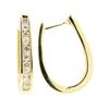 Image 2 : 14KT Yellow Gold 1.00 ctw Diamond Hoop Earrings