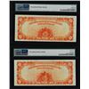 Image 2 : Lot of (2) Consecutive 1922 $10 Gold Certificate Notes PMG Extremely Fine 45EPQ