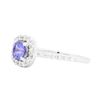 Image 2 : 18KT White Gold 0.72 ctw Tanzanite and Diamond Ring