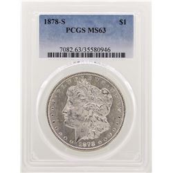1878-S $1 Morgan Silver Dollar Coin PCGS MS63