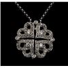 Image 1 : 18KT White Gold 0.73 ctw Diamond Pendant with Chain