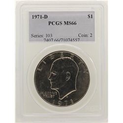 1971-D Eisenhower Dollar PCGS MS66