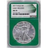 Image 1 : 2017 $1 American Silver Eagle Coin NGC MS70 Early Releases Green Core