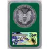 Image 2 : 2017 $1 American Silver Eagle Coin NGC MS70 Early Releases Green Core
