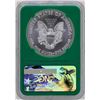 Image 2 : 2017 $1 American Silver Eagle Coin NGC MS70 Early Releases Green Core