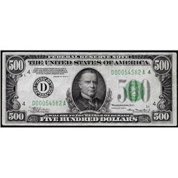 1934A $500 Federal Reserve Note Cleveland