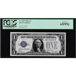 1928A $1 Funnyback Silver Certificate Note Fr.1601 PCGS Gem New 65PPQ