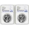 Image 1 : Lot of (2) 2018 Niue $2 Star Wars Stormtrooper Silver Coins NGC MS70 Early Relea